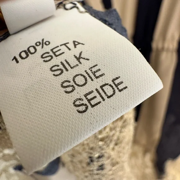 Rosamosario 100% Silk Bodysuit Playsuit Navy Cream Stripes Champagne Lace Silk - Picture 14 of 17